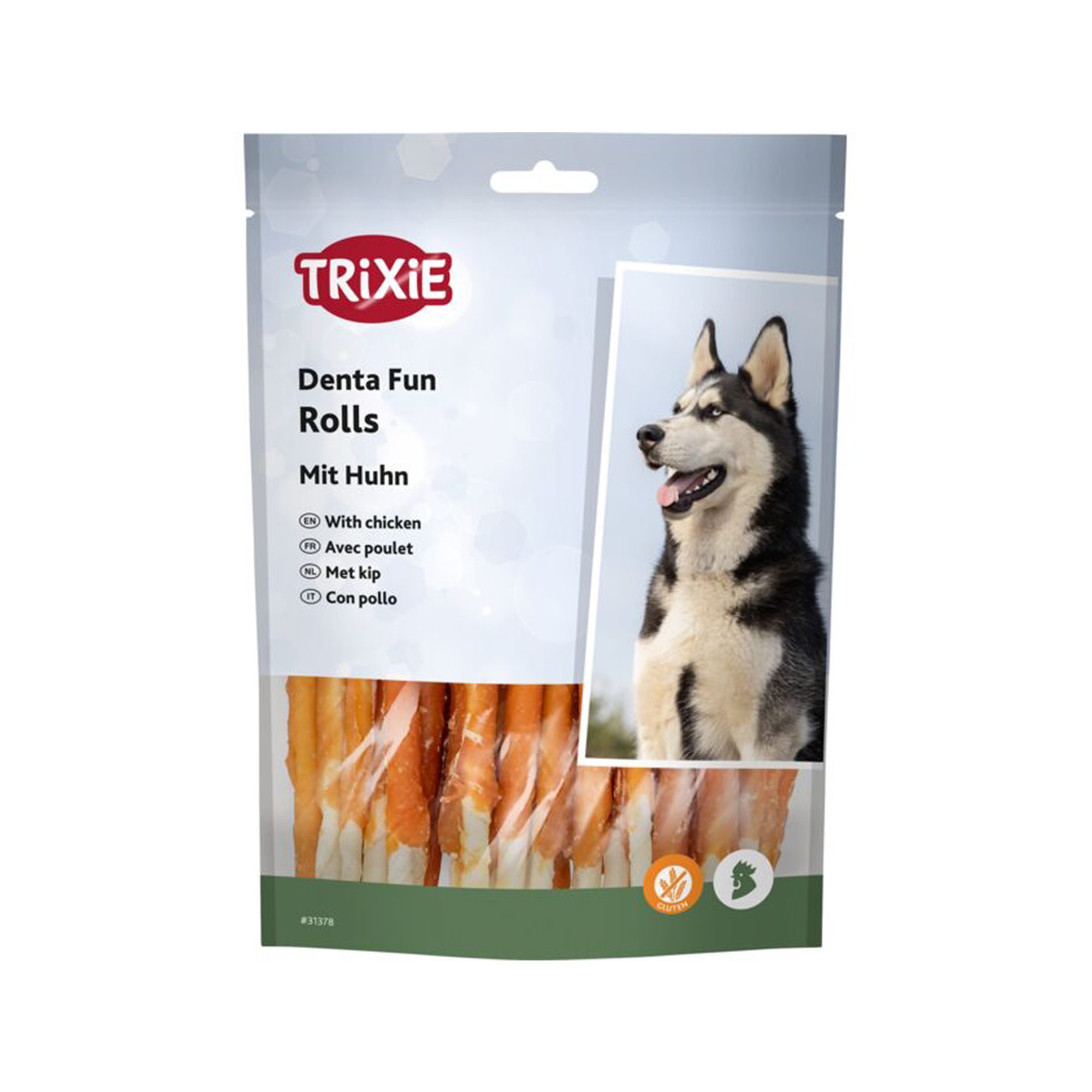 Trixie Denta Fun Chicken Chewing Rolls - 12 cm - 240 g