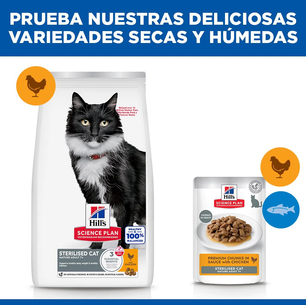 Hill's Science Plan Sterilised Cat - Mature Adult 7+ - Pollo