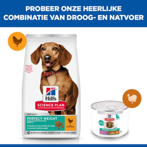 Hill's Science Plan Small & Mini - Perfect Weight Adult - Kalkoen - Blik