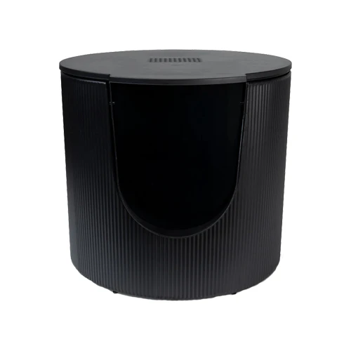 District 70 Fuse Design Cat Litter Box - Ribbed - Black