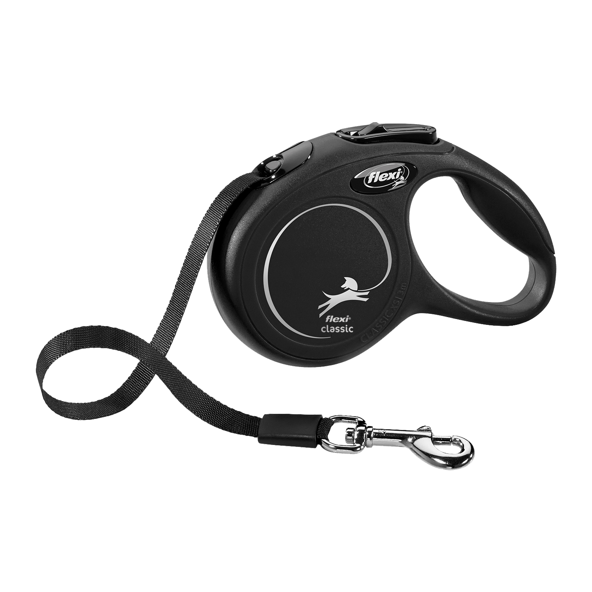 Flexi New Classic Rulleline - Tape Leash - Sort - L