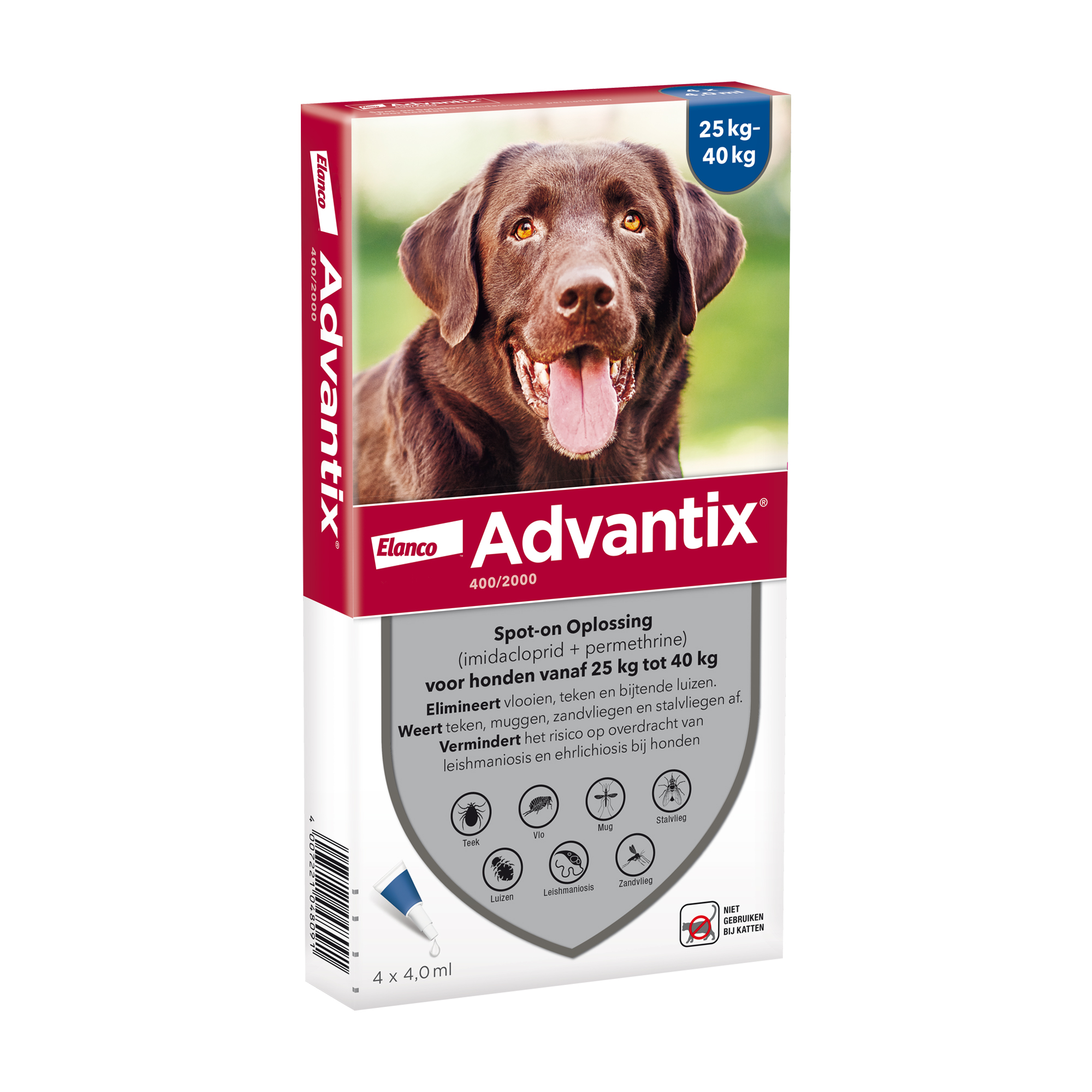 Advantix 400/2000 - 25 tot 40 kg - 4 pipetten