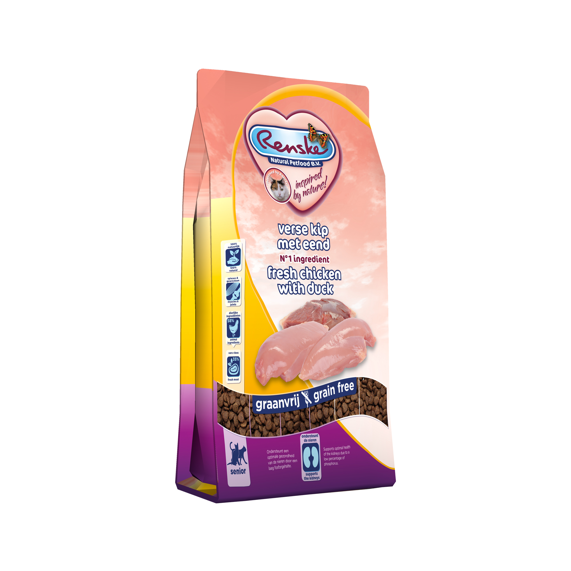 Renske Super Premium Senior Katzenfutter - Huhn & Ente - 400 G