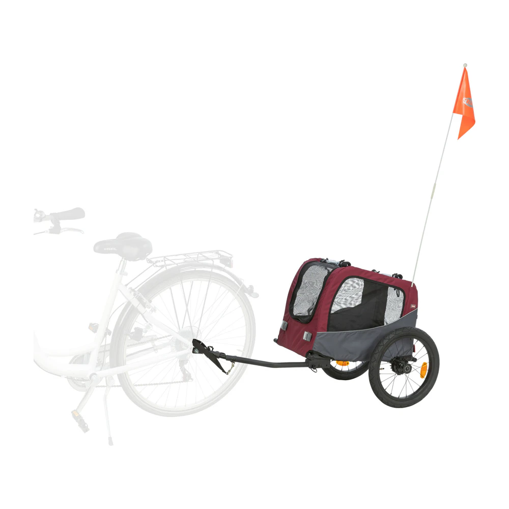 Fahrradanhänger, S: 56 × 64 × 61/125 cm, grau/rot