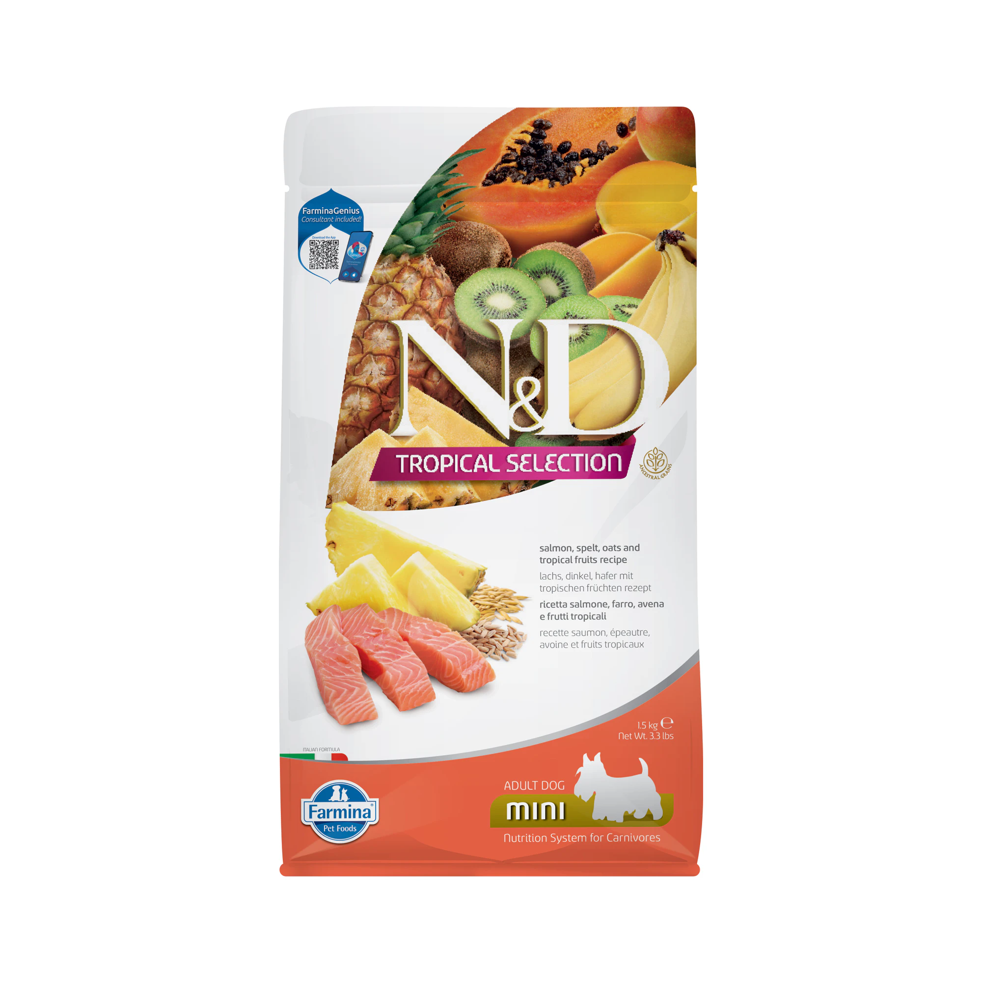 Farmina N&D Tropical Adult Dog Mini - Laks - 1,5 kg