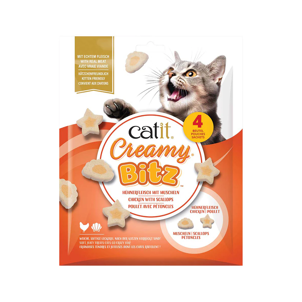 Catit Creamy Bitz - Huhn & Jakobsmuscheln - 4 x 12 g