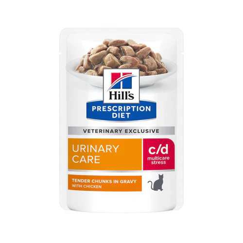 Hill's c/d - Urinary Stress - Feline - Chicken Pouches 36 x 85 g