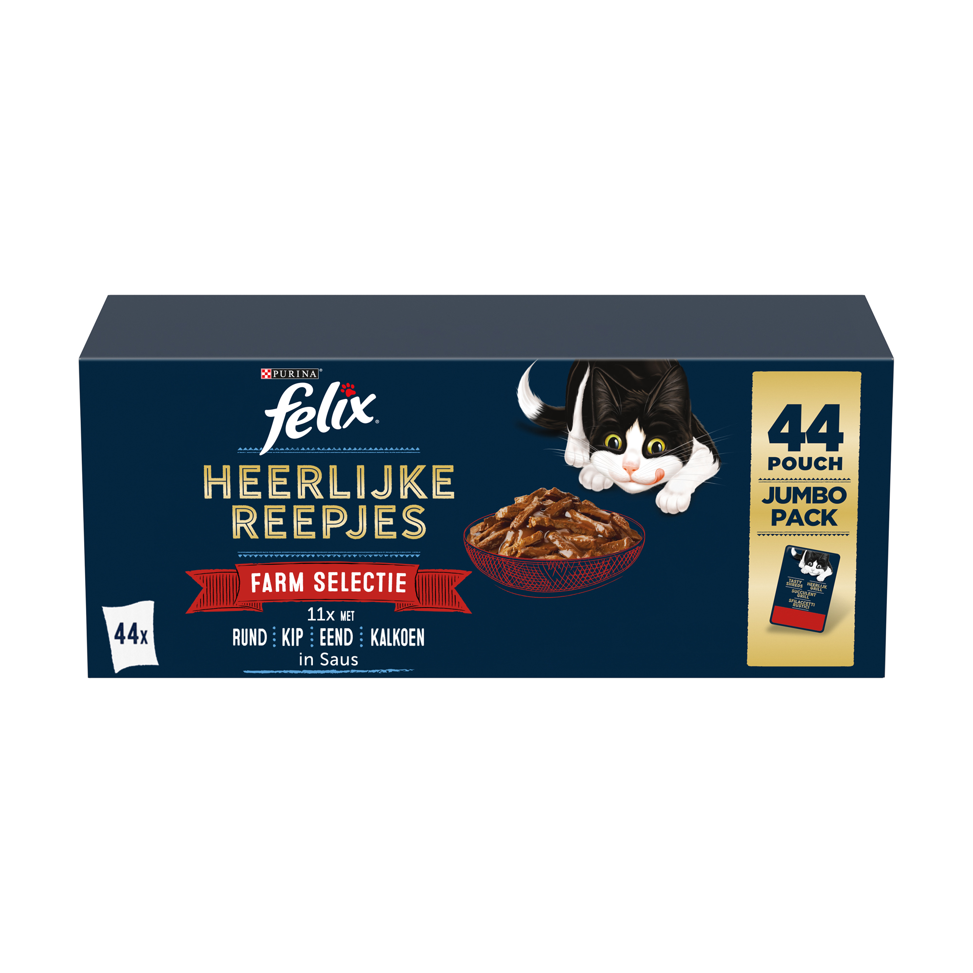 Purina Felix Heerlijke Reepjes -  Farm selectie - 44 x 80 g