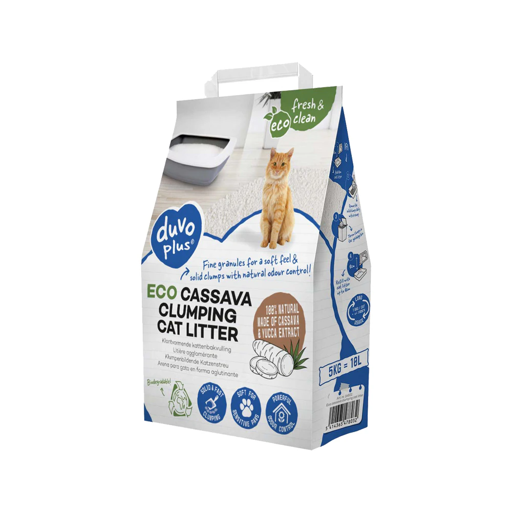 Duvo+ ECO Cassave Klumpende Katzenstreu - 5 kg / 10 L