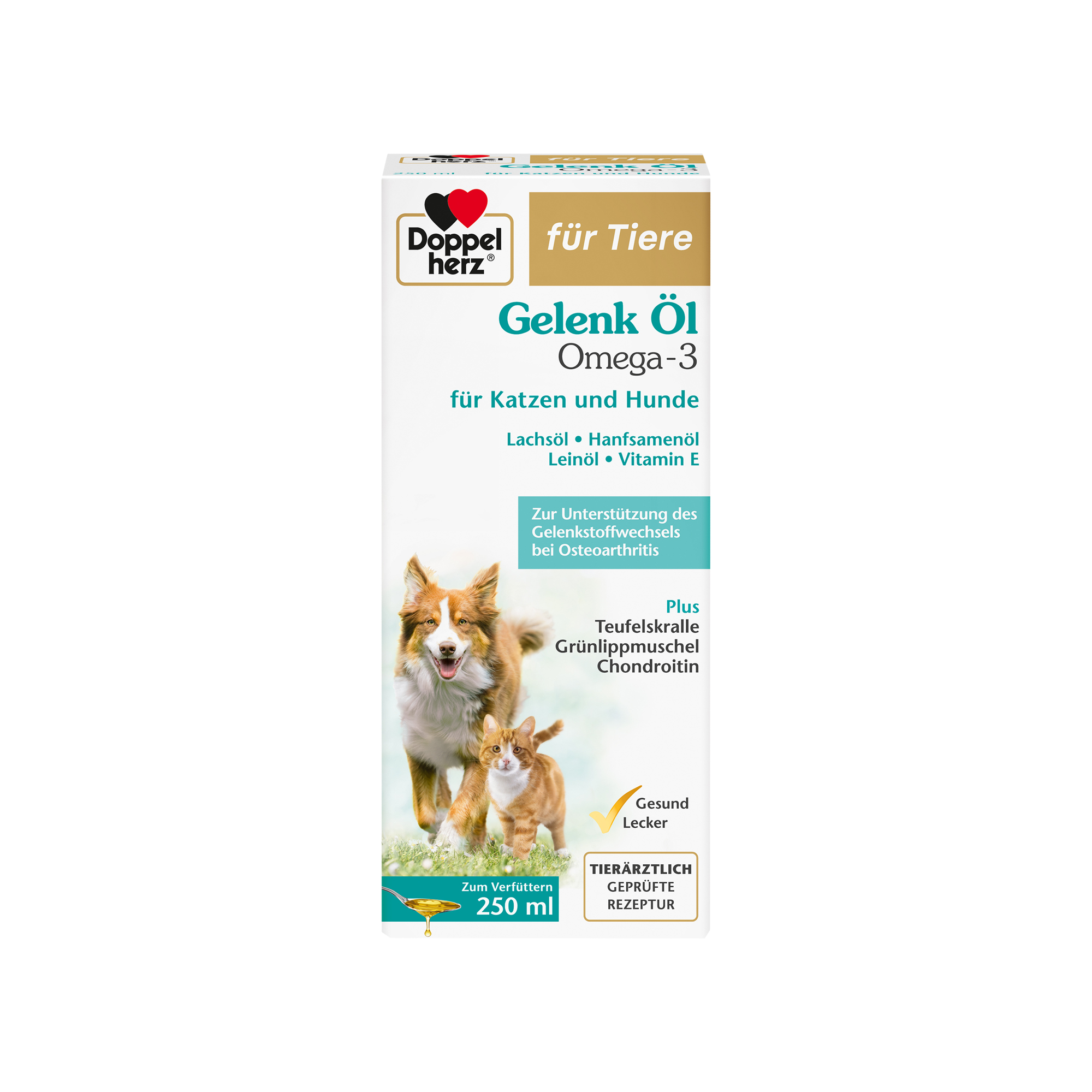 Doppelherz Gelenk Öl Omega-3 für Katzen und Hunde – 250 ml