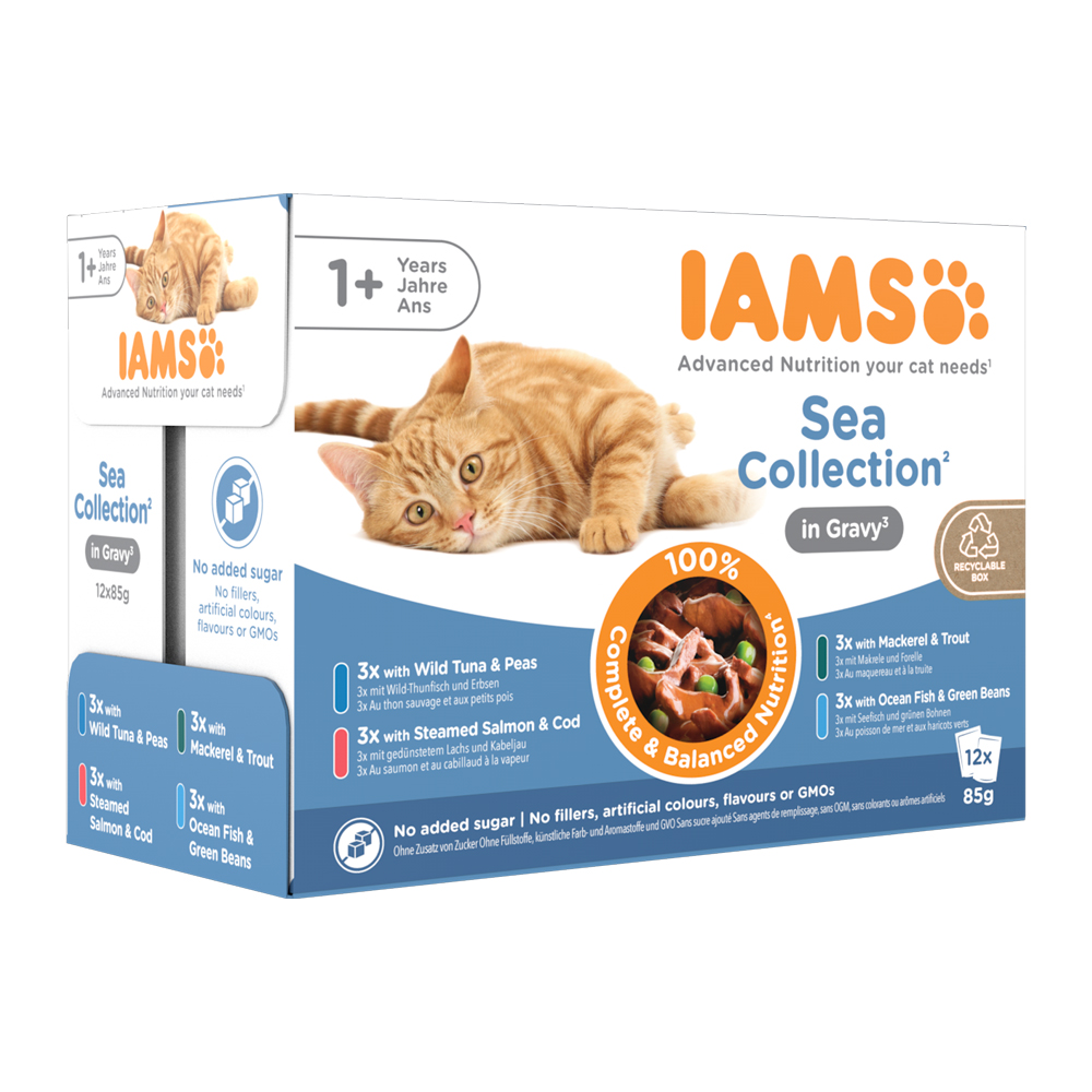 IAMS Delights Adult Chat Nourriture Humide - Sea - Sauce - 12 x 85 g