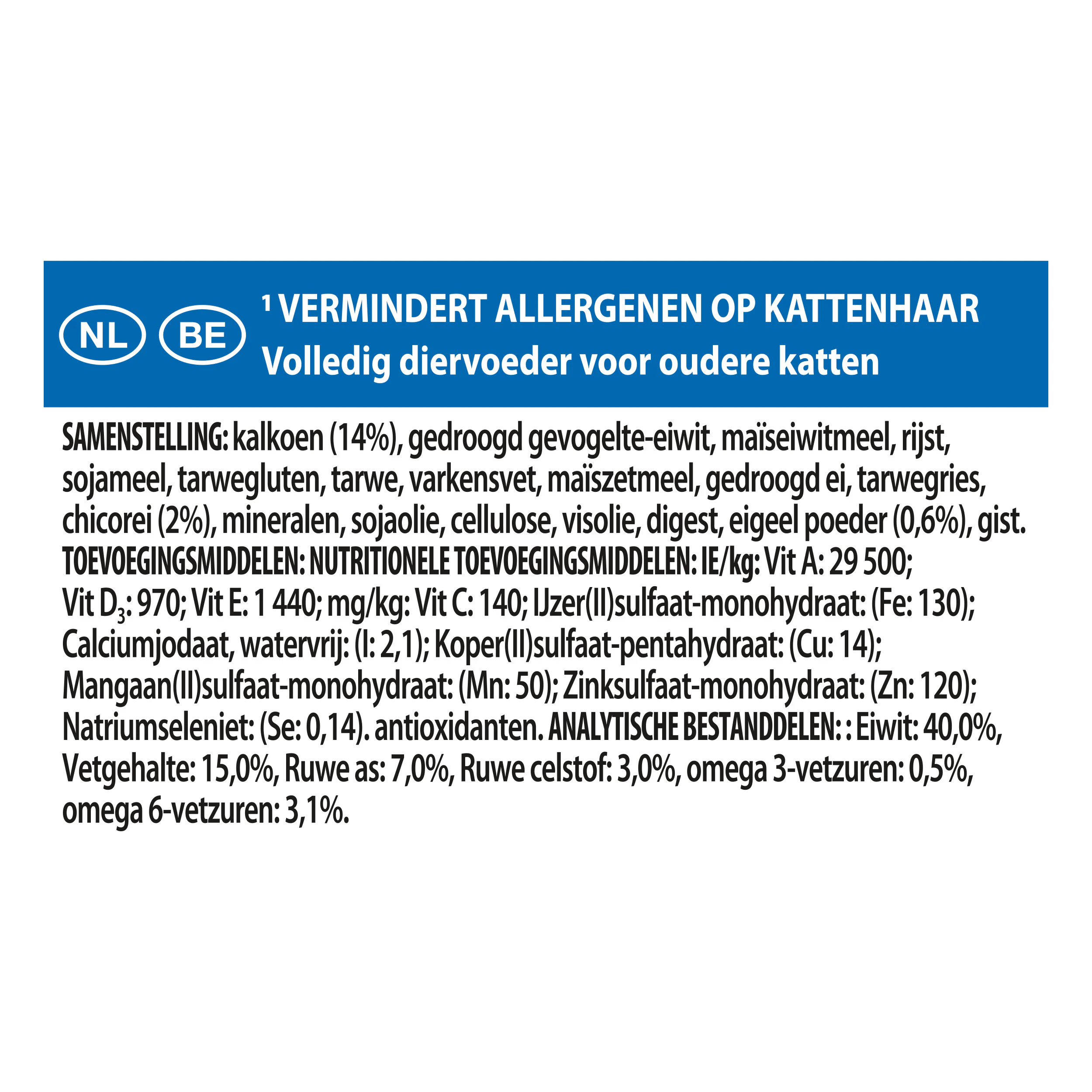 Purina Pro Plan LiveClear Sterilised Senior Cat Food 7+ years - Kalkoen