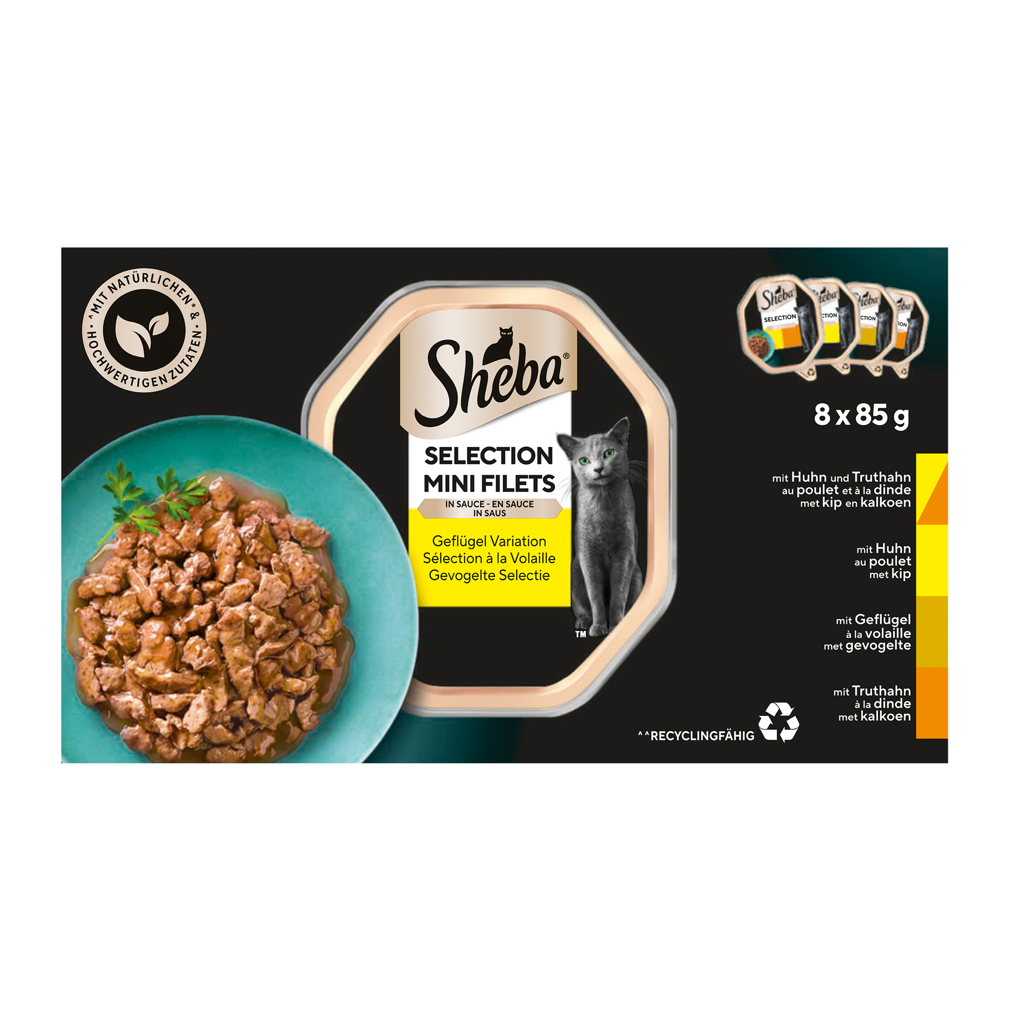 Sheba Gevogelte Selectie Mini Filets in Saus