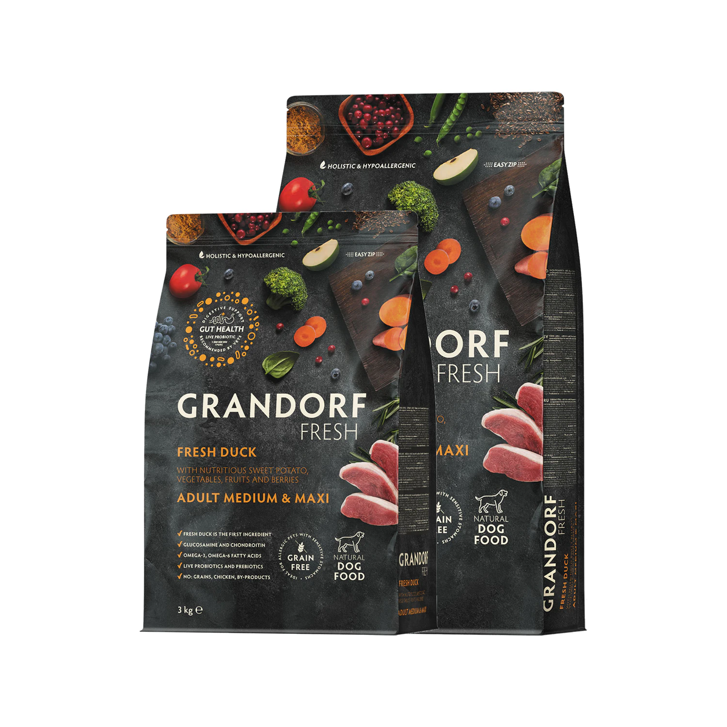 Grandorf Fresh Medium & Maxi Breeds Adult - Ente - Hundefutter
