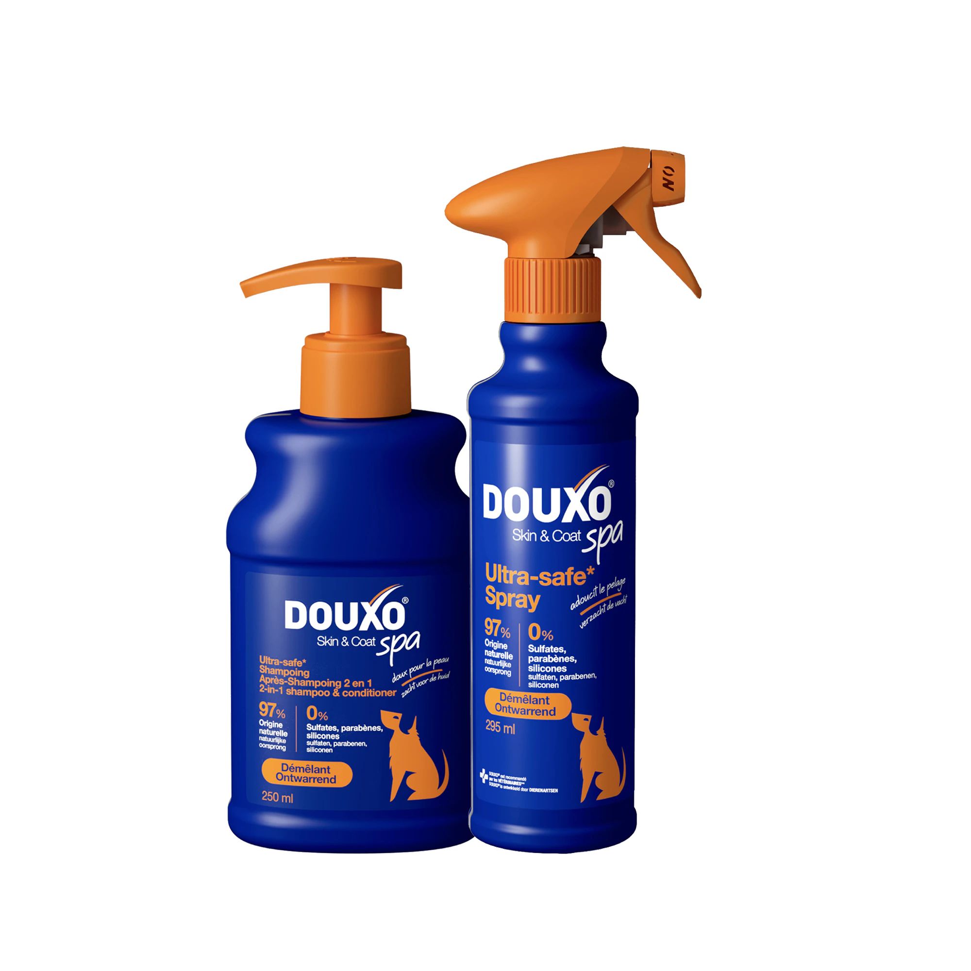 Douxo Spa Shampoo & Conditioner - 250 ml + Douxo Spa Detangling Spray - 295 ml