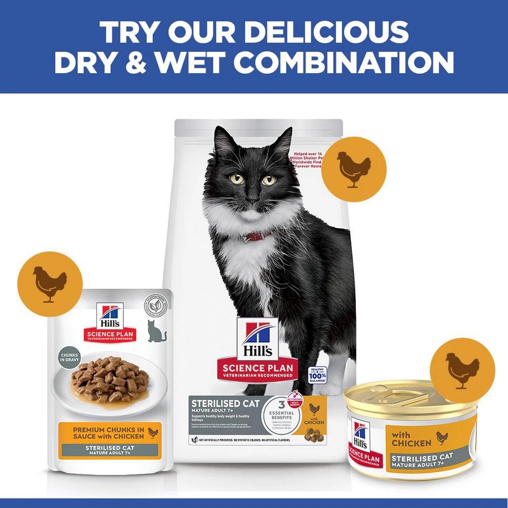 Hill's Science Plan Feline Sterilised Mature Adult Premium Mousse - Chicken