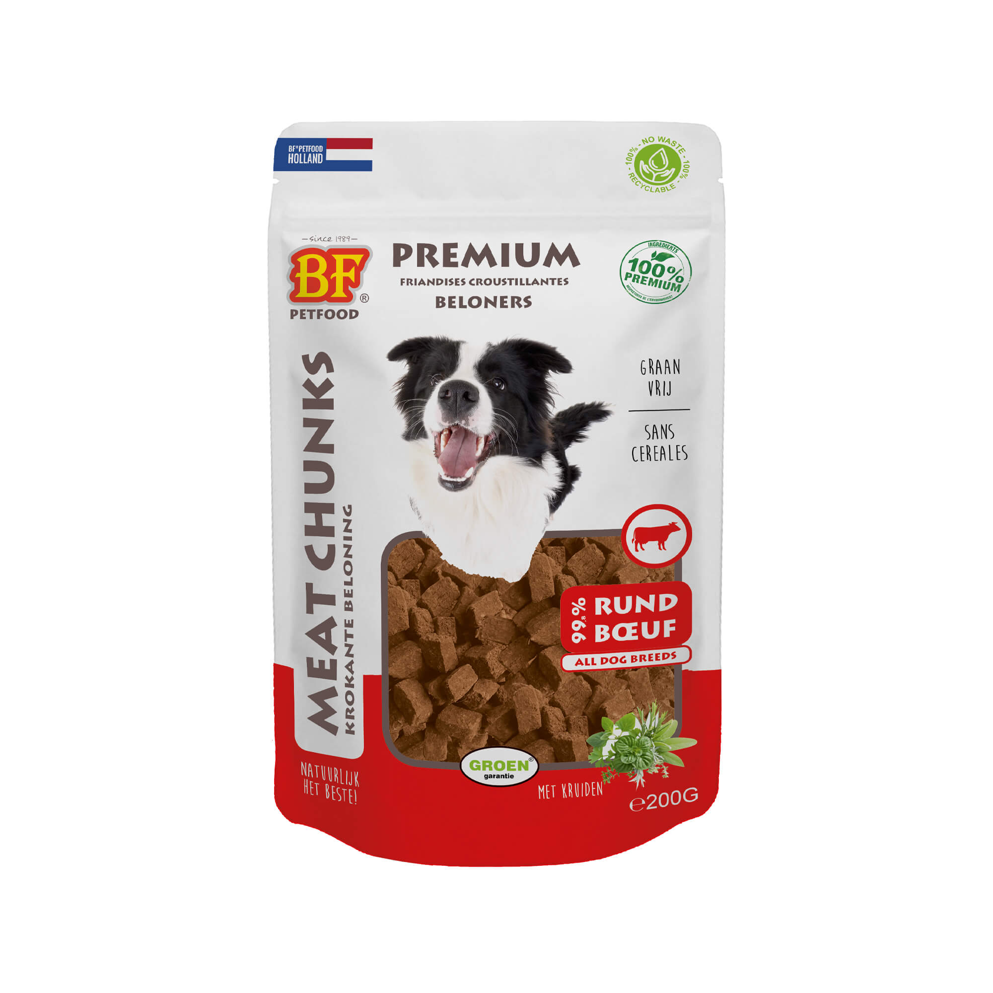 BF®Petfood Meat Chunks - Rund - 3 x 200 gram