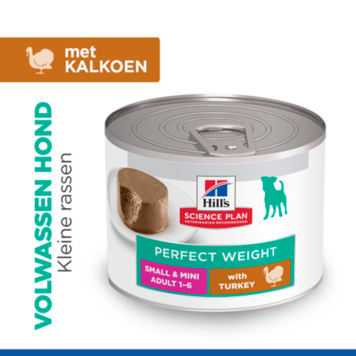 Hill's Science Plan Small & Mini - Perfect Weight Adult - Kalkoen - Blik