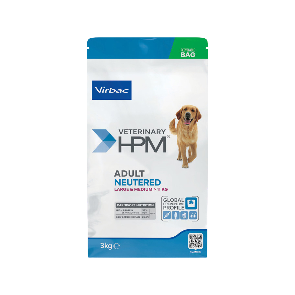 Veterinary HPM -Adult Neutered Dog - Large & Medium Hundefutter - 3 kg