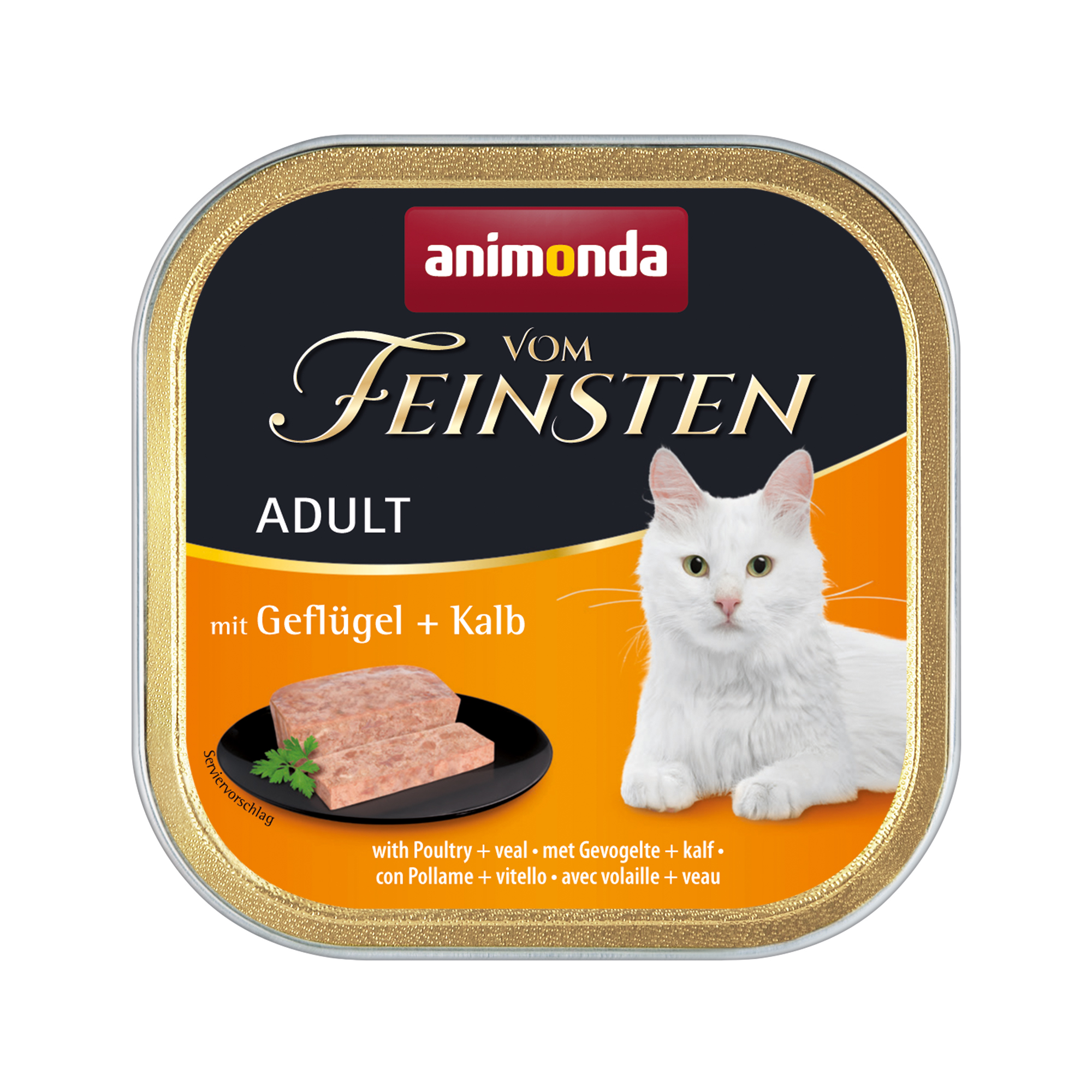 Animonda vom Feinsten Adult Katzenfutter - Schälchen - Geflügel & Kalb