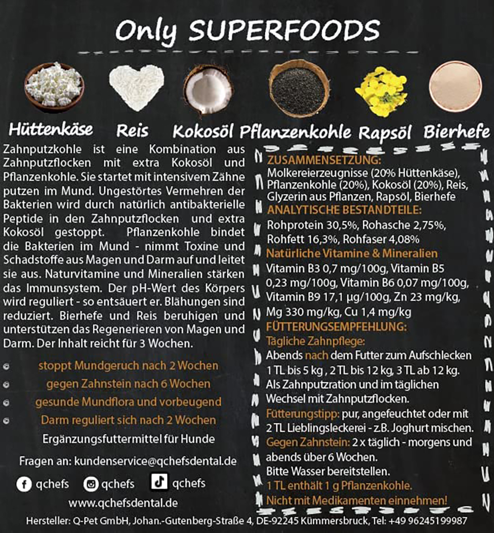 Qchefs Zahnputzkohle Hund