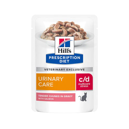 Hill's c/d - Urinary Stress - Feline - Salmon Pouches 36 x 85 g