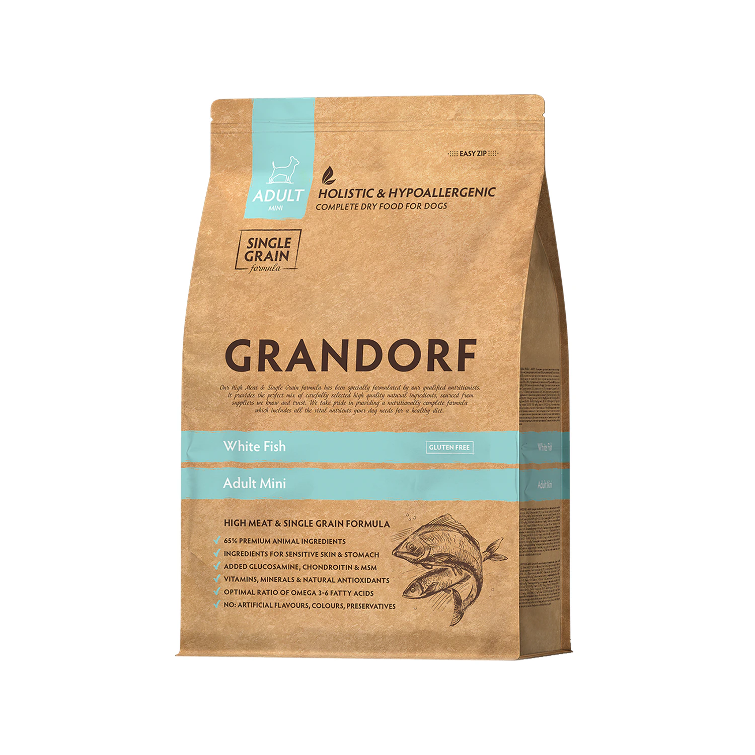 Grandorf Mini Breeds Adult - Weißfisch - Hundefutter