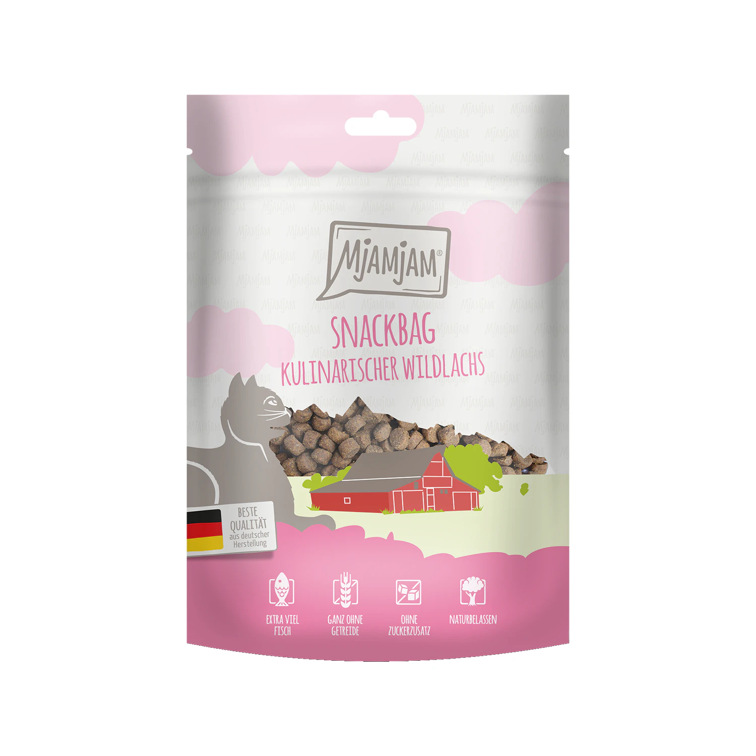 MjaMjaM Snackbag - Adult Cat - Wilde zalm - 3 x 125 g