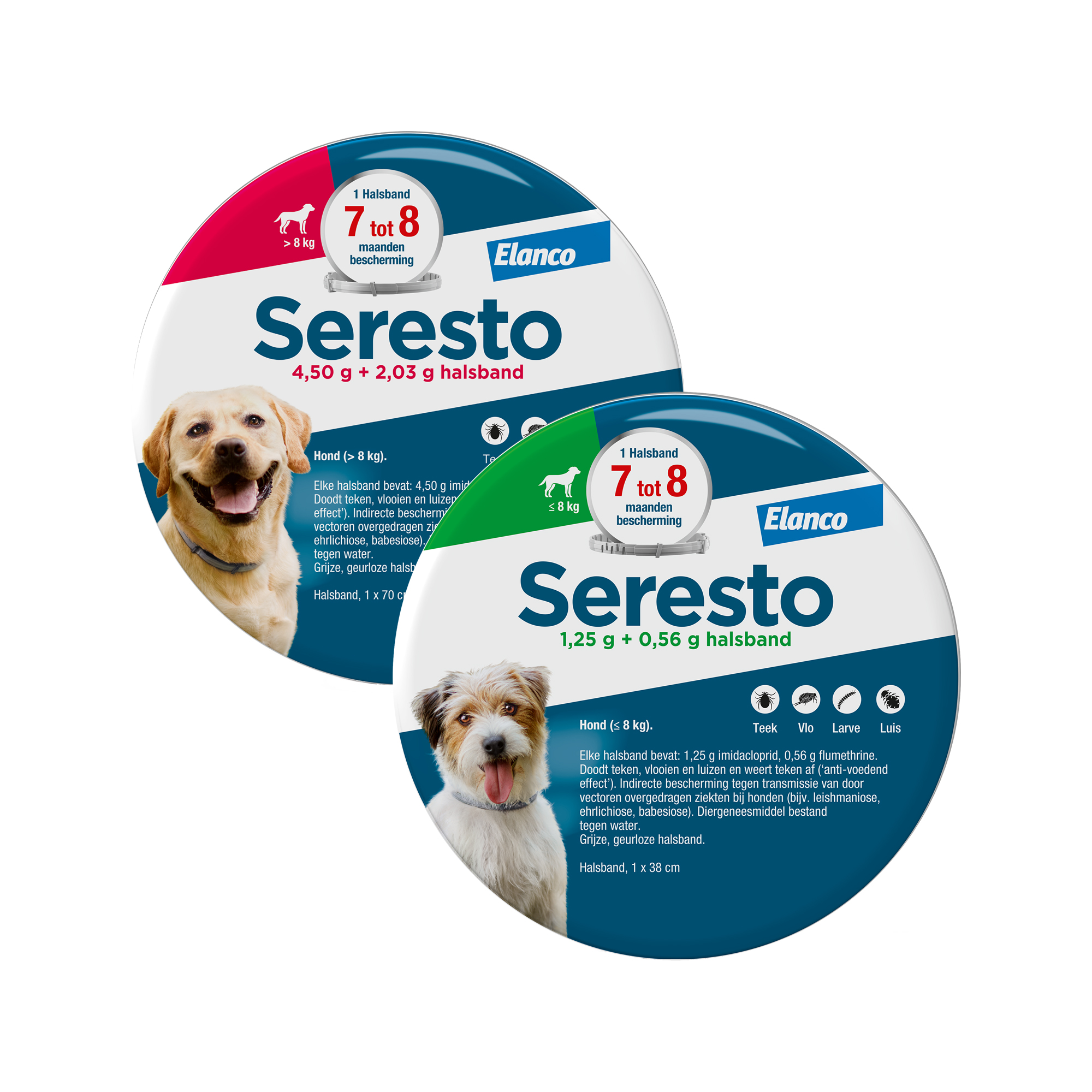 Seresto Halsband Hund leichter als 8kg – 38 cm- 2-Pack