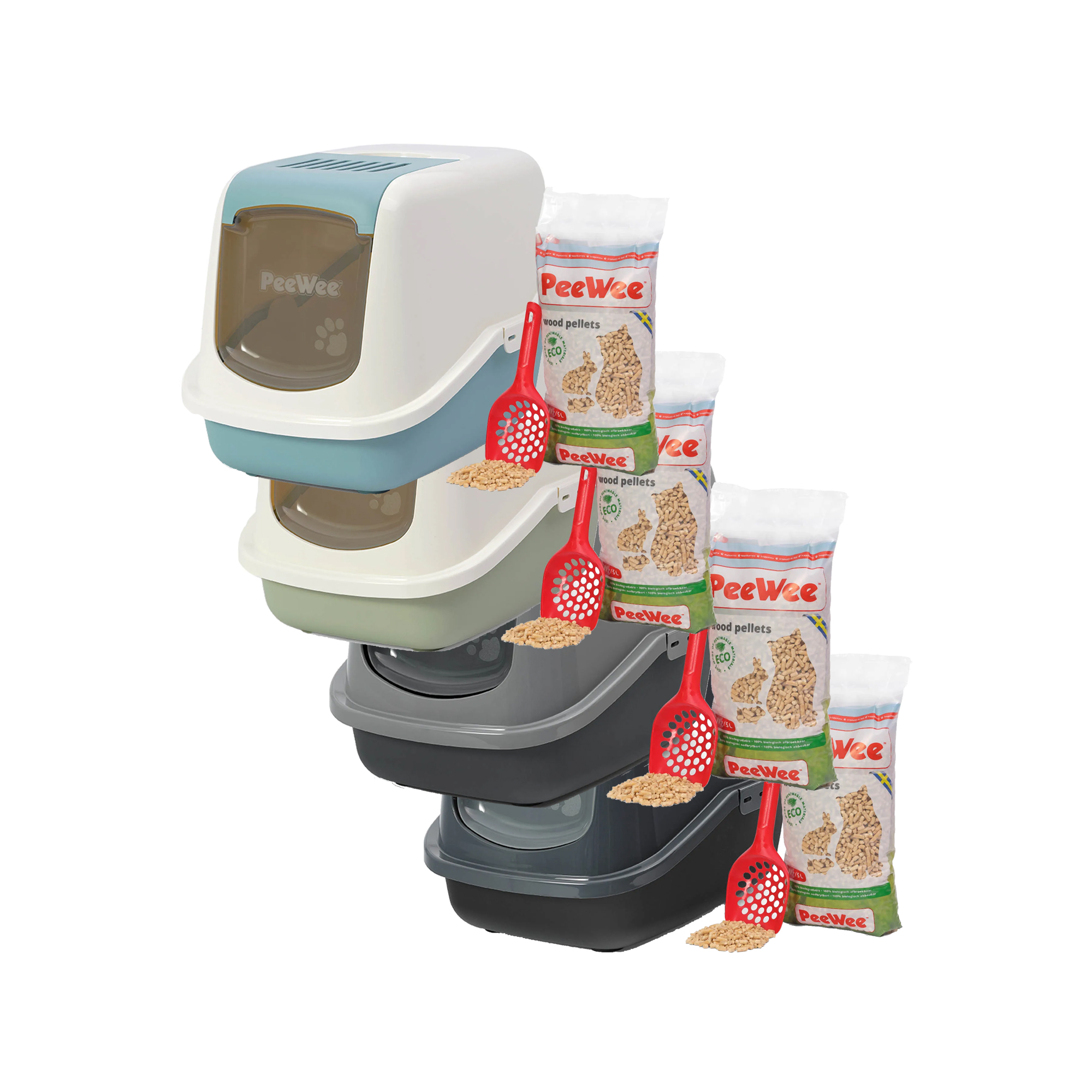 PeeWee EcoHus Katzenklo Starter-Paket – Marlin-Blau/Creme PeeWee EcoHus Katzenklo Starter-Paket – Marlin-Blau/Creme