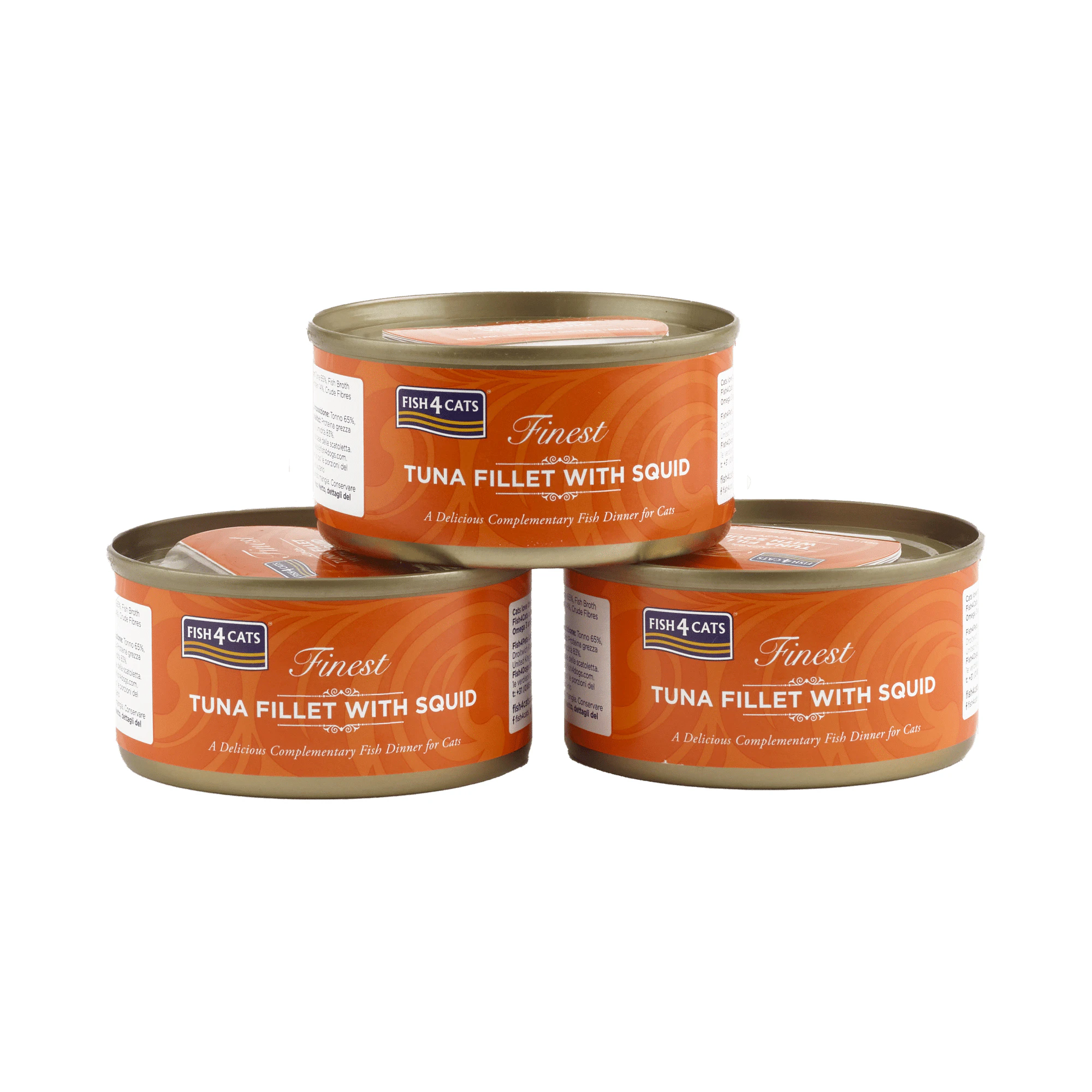 Fish4Cats Finest Adult Cat - Tun med Blæksprutte - 10 x 70 g