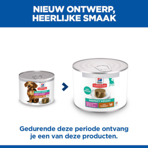 Hill's Science Plan Small & Mini - Perfect Weight Adult - Kalkoen - Blik