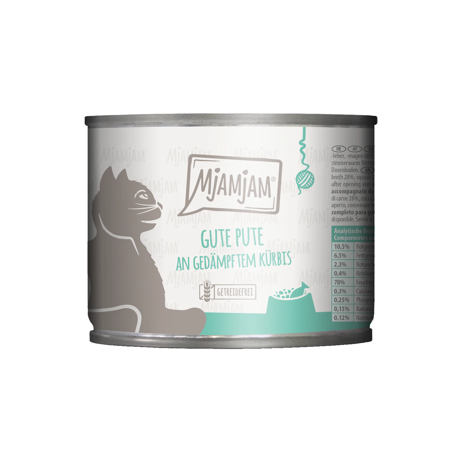 MjaMjaM Natvoer - Blik Adult Cat - Kalkoen met pompoen - 12 x 200 g