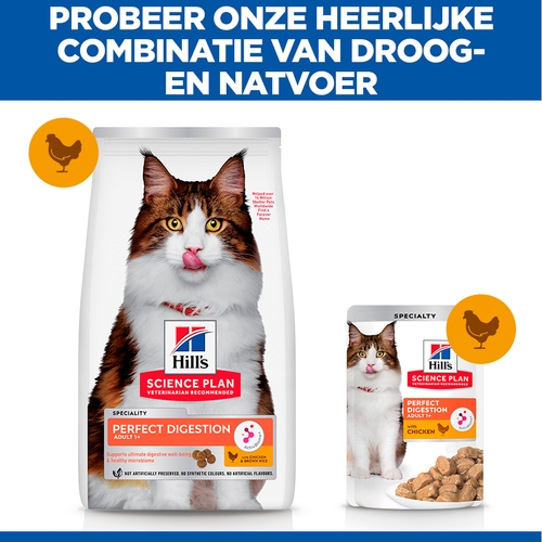 Hill's Science Plan Perfect Digestion - Adult 1+ - Kip & Bruine Rijst