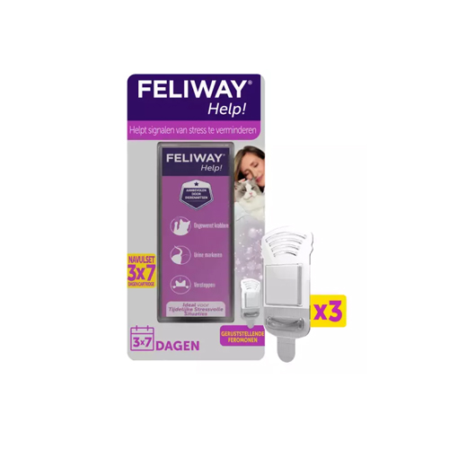 Feliway Help! - Navulling - 3 Cartridges (3x 7 dagen)