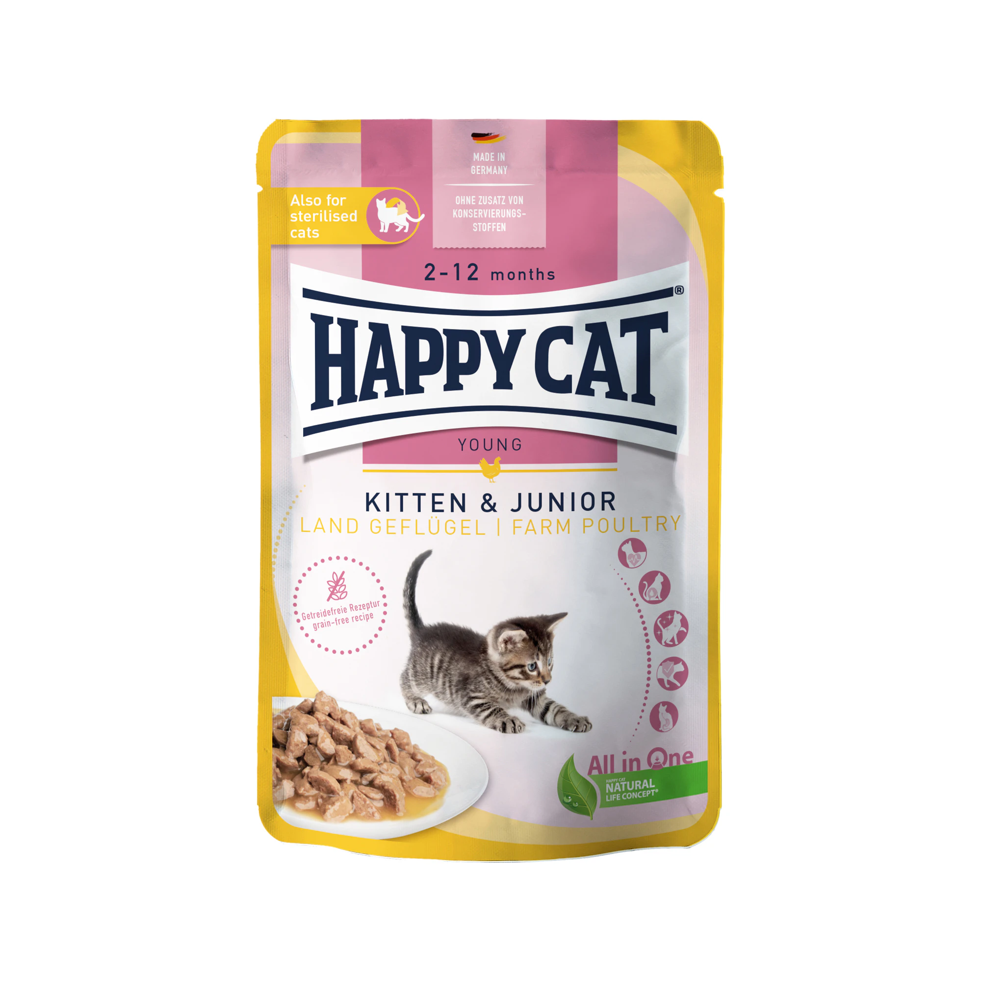 Happy Cat Kitten & Junior - Volaille - 20 x 85 g
