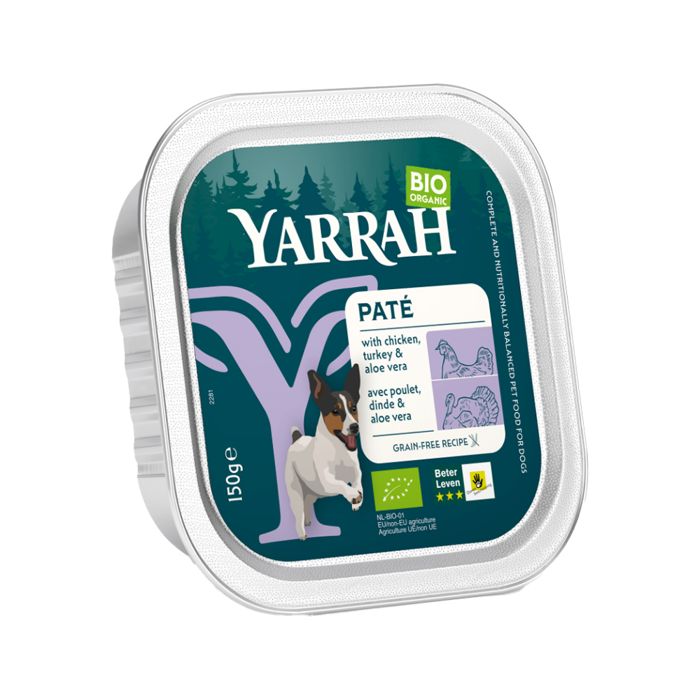 Yarrah - Pâtée pour Chien en Barquette Dinde et Poulet Bio