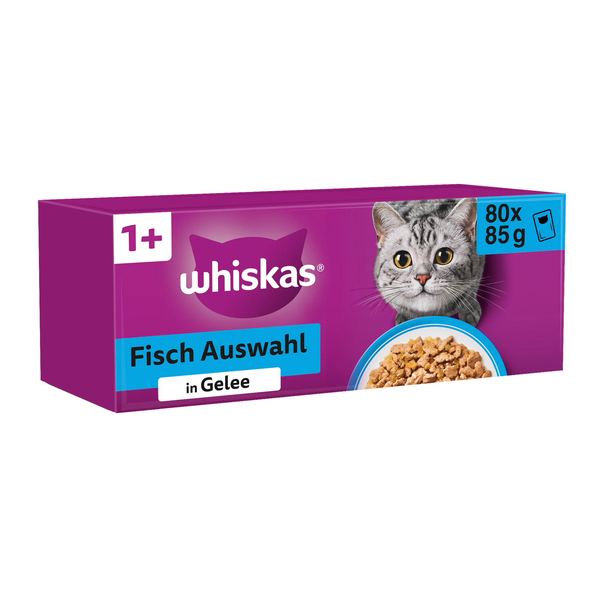 Whiskas 1+ Fisch Auswahl im Gelee – 80 x 85 g