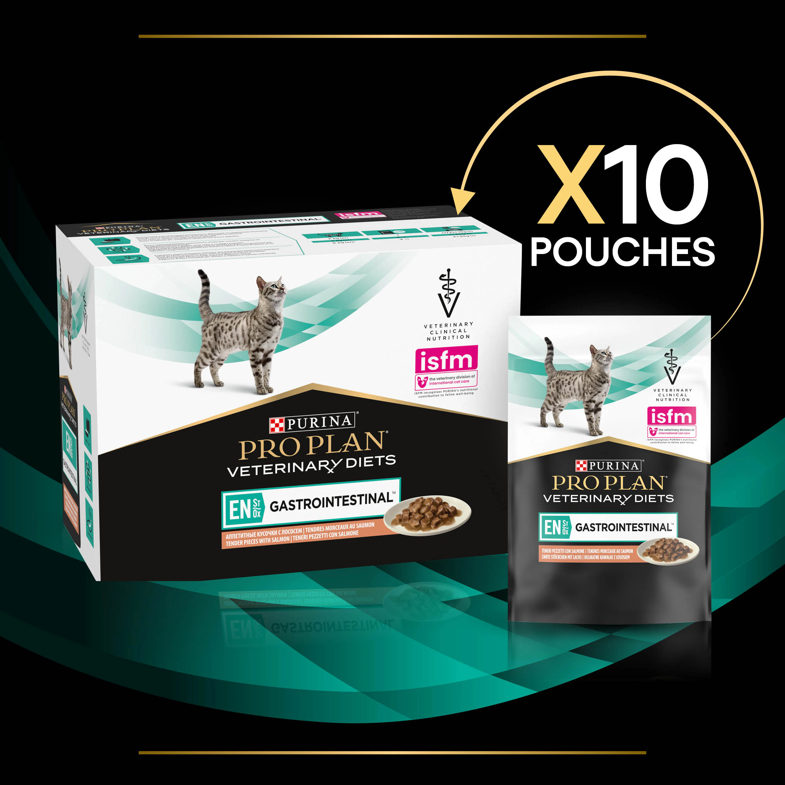 Purina Pro Plan Veterinary Diet EN Gastrointestinal - Kat - Pouch Zalm - 10 x 85 g