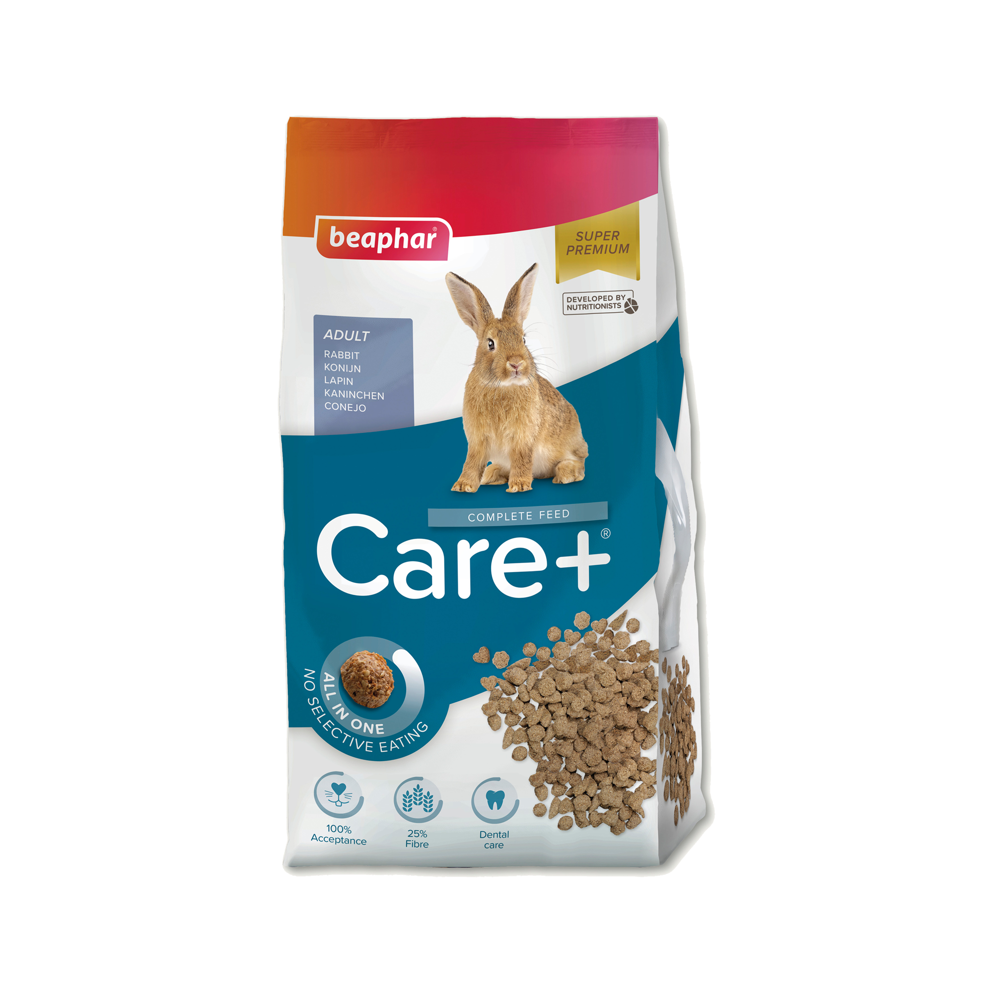 Mangime Beaphar CARE+ Jr. Per Conigli Giovani, 1,5 Kg: Completo, Salutare, Favorisce Digestione E Denti