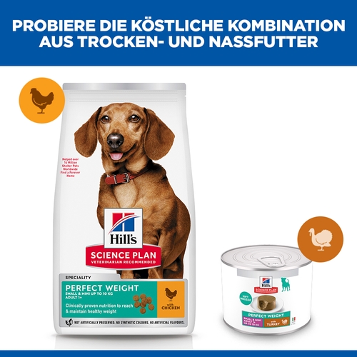Hill's Science Plan Small & Mini - Perfect Weight Adult - Pute - Dose