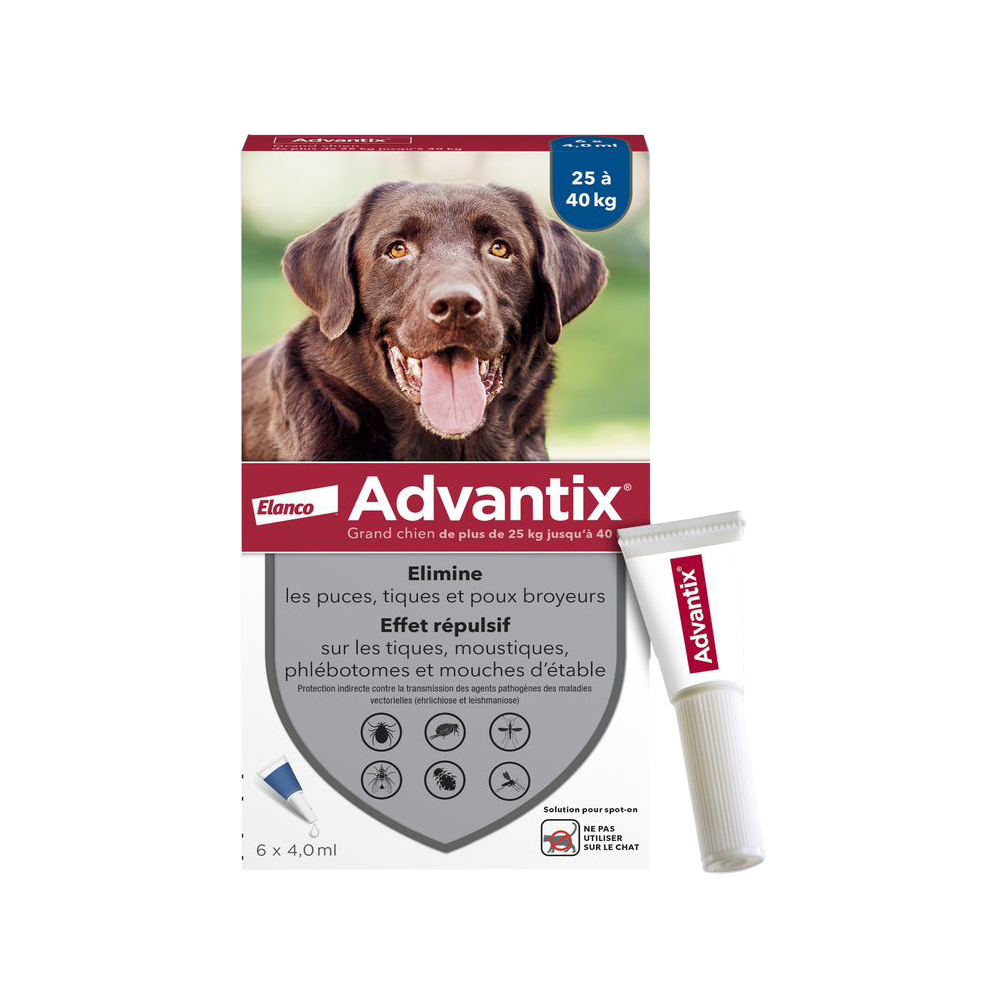 Advantix Grand Chien - 25 à 40 kg - 6 pipettes