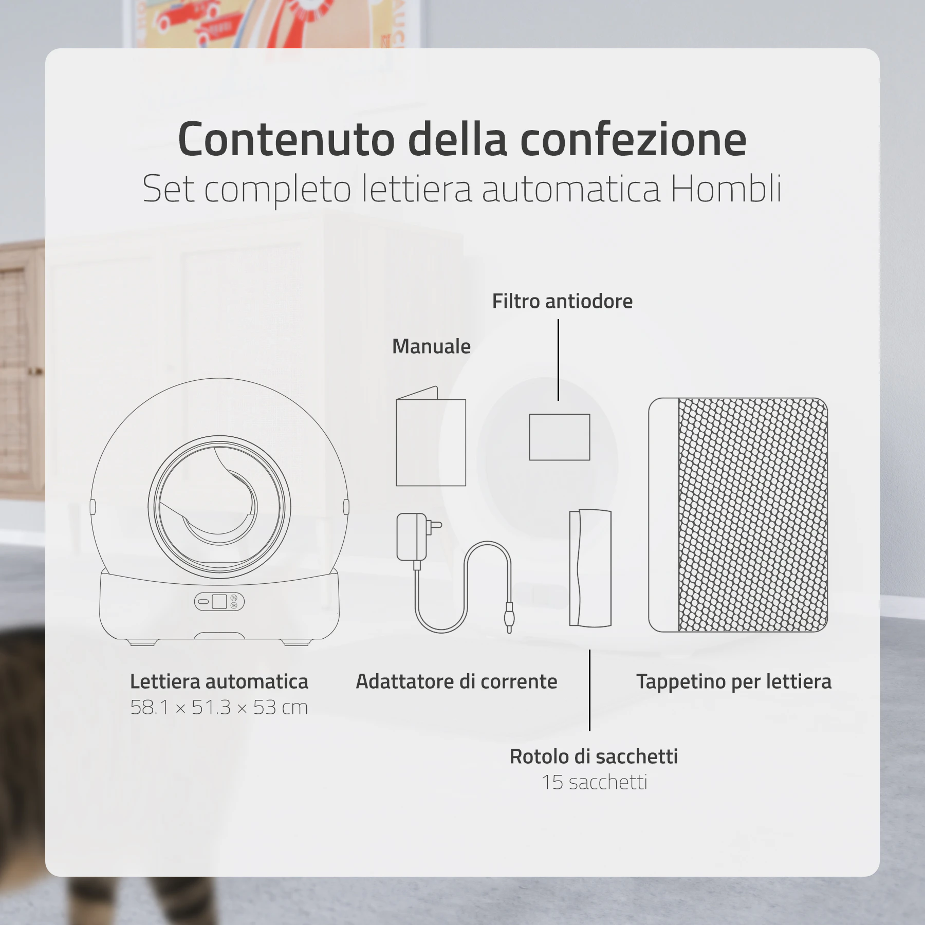 Hombli Smart Lettiera per Gatti con Telecamera