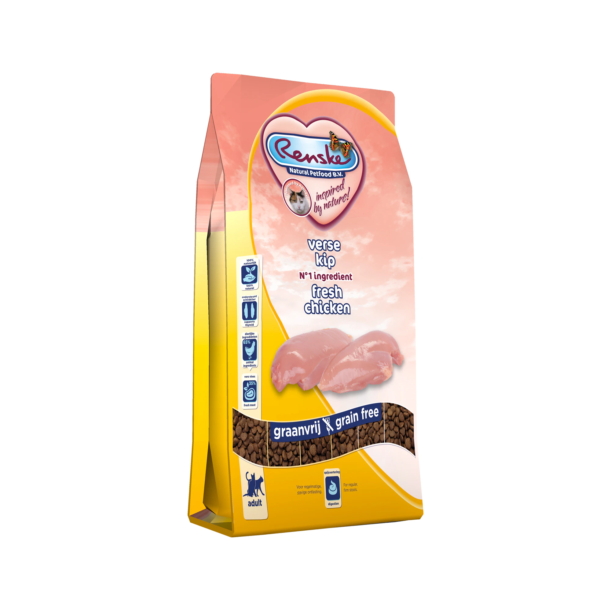 Renske Chat Super Premium Adulte Croquettes - Poulet - 2 x 6 kg