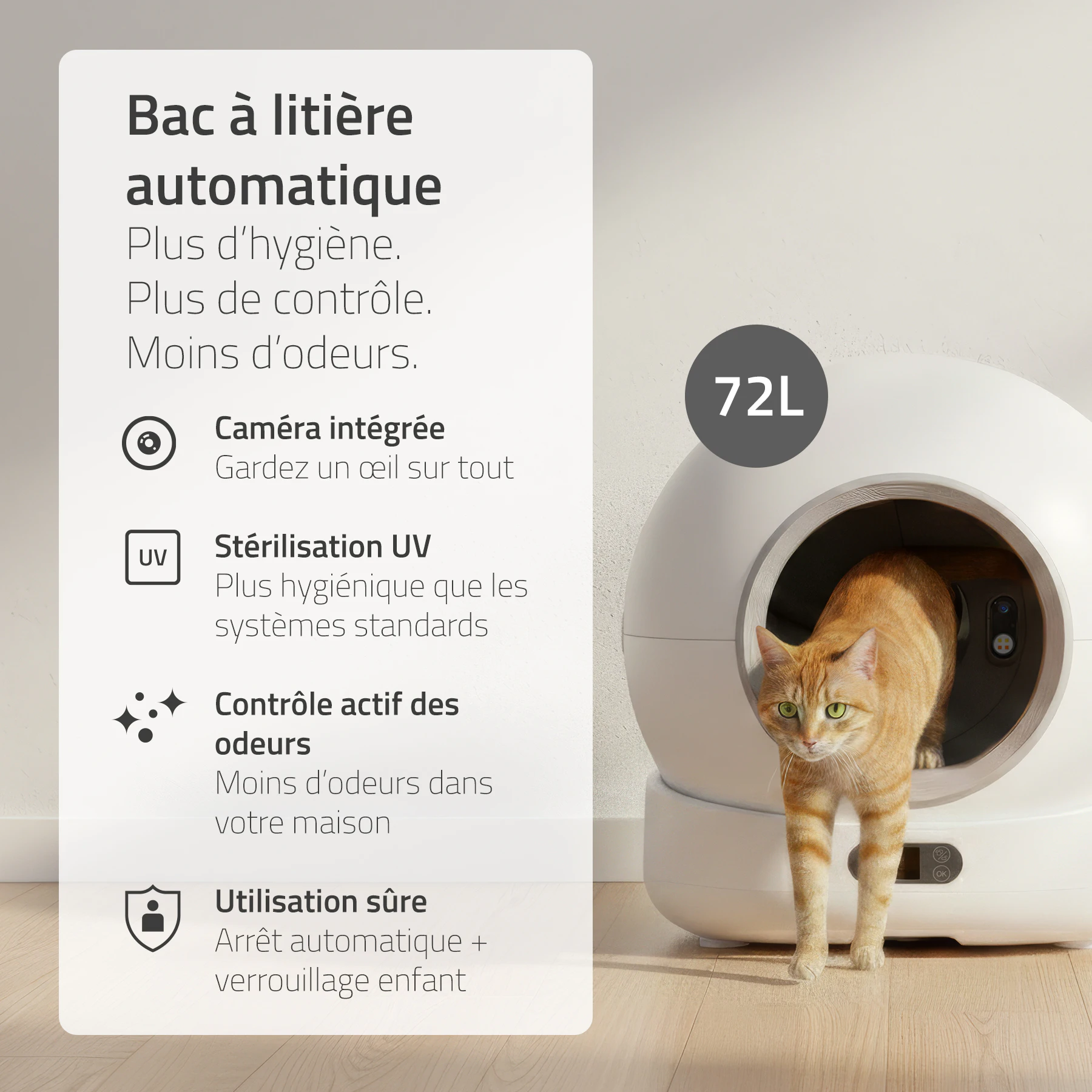 Hombli Smart Bac à Litière avec Caméra
