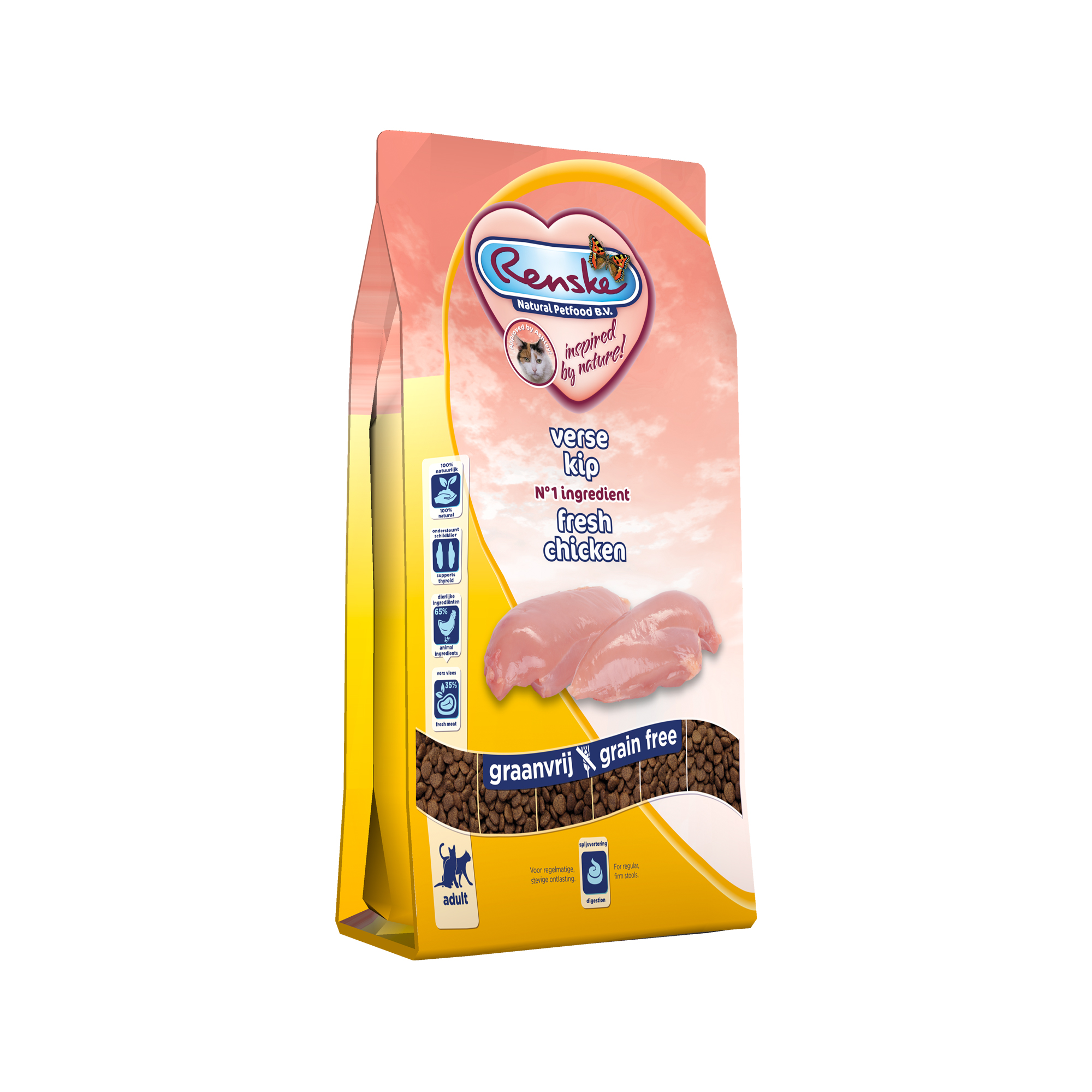 Renske Chat Super Premium Adulte Croquettes - Poulet - 400 g