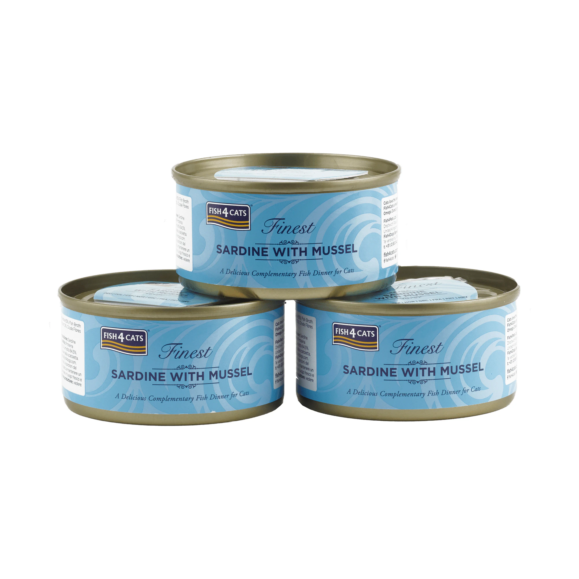 Fish4Cats Finest Adult Cat - Sardin med Musling - 10 x 70 g