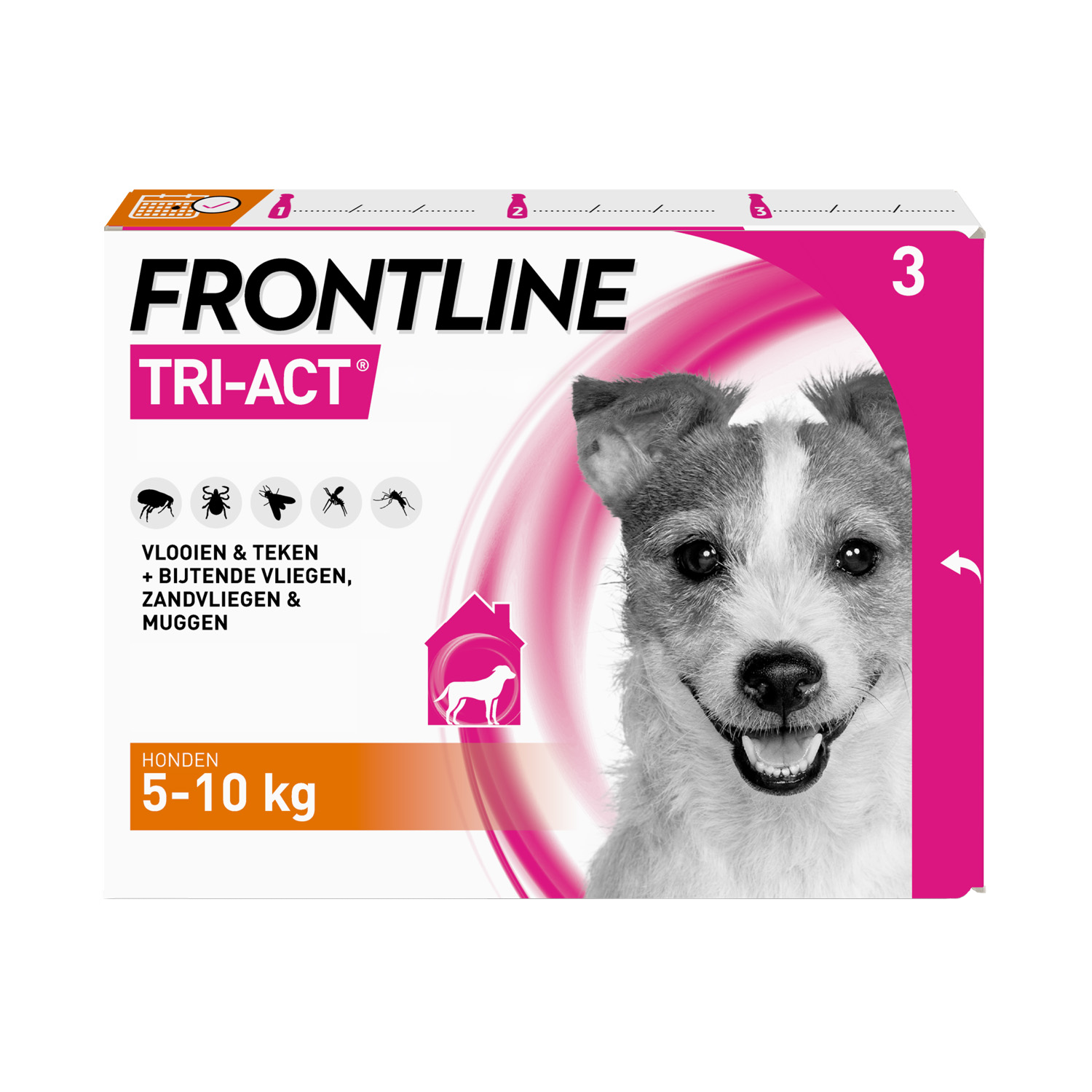 Tri-Act pour les chiens de 5 à 10 kg - 3 pipettes