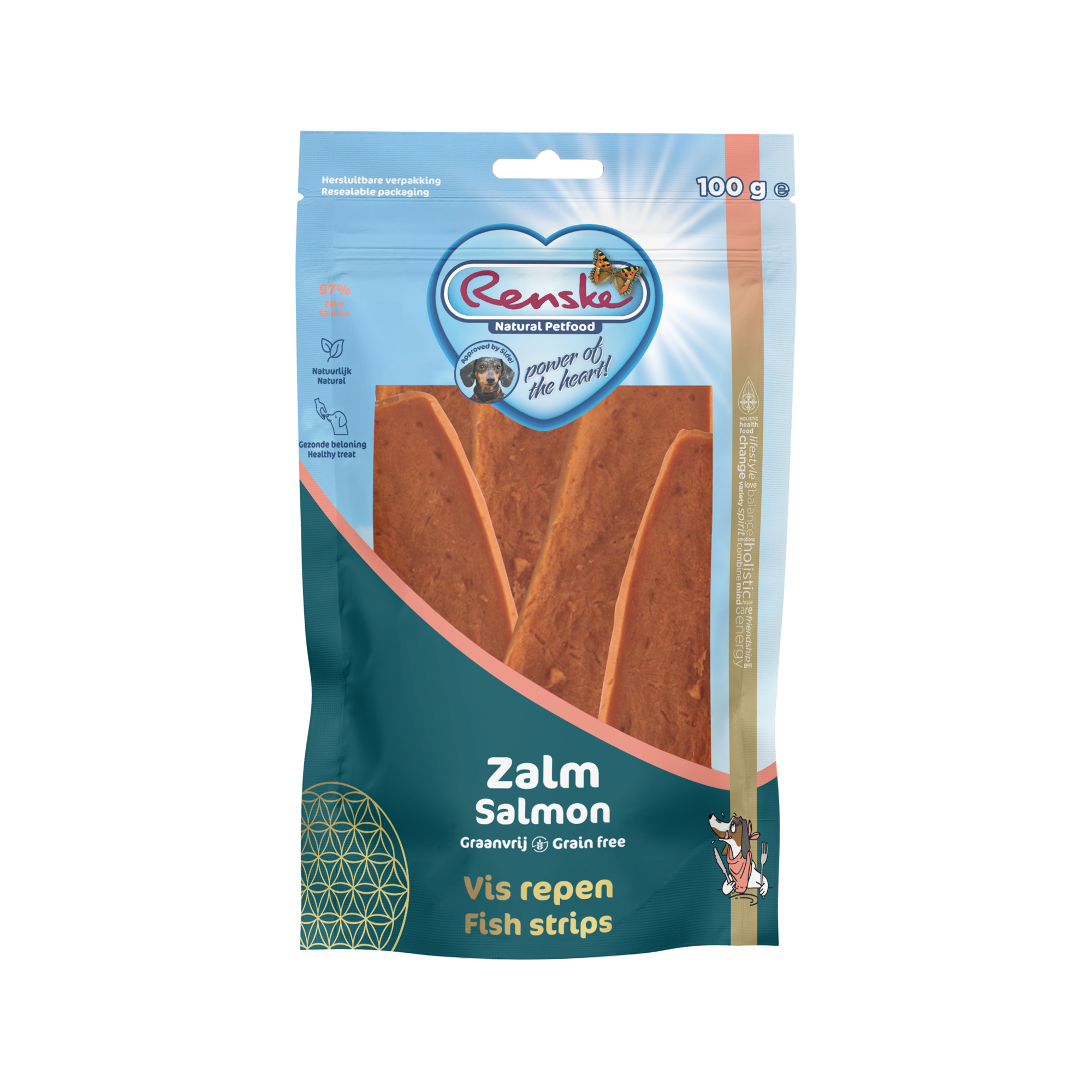 Renske Gezonde Beloning Vleesrepen - Zalm - 100 g