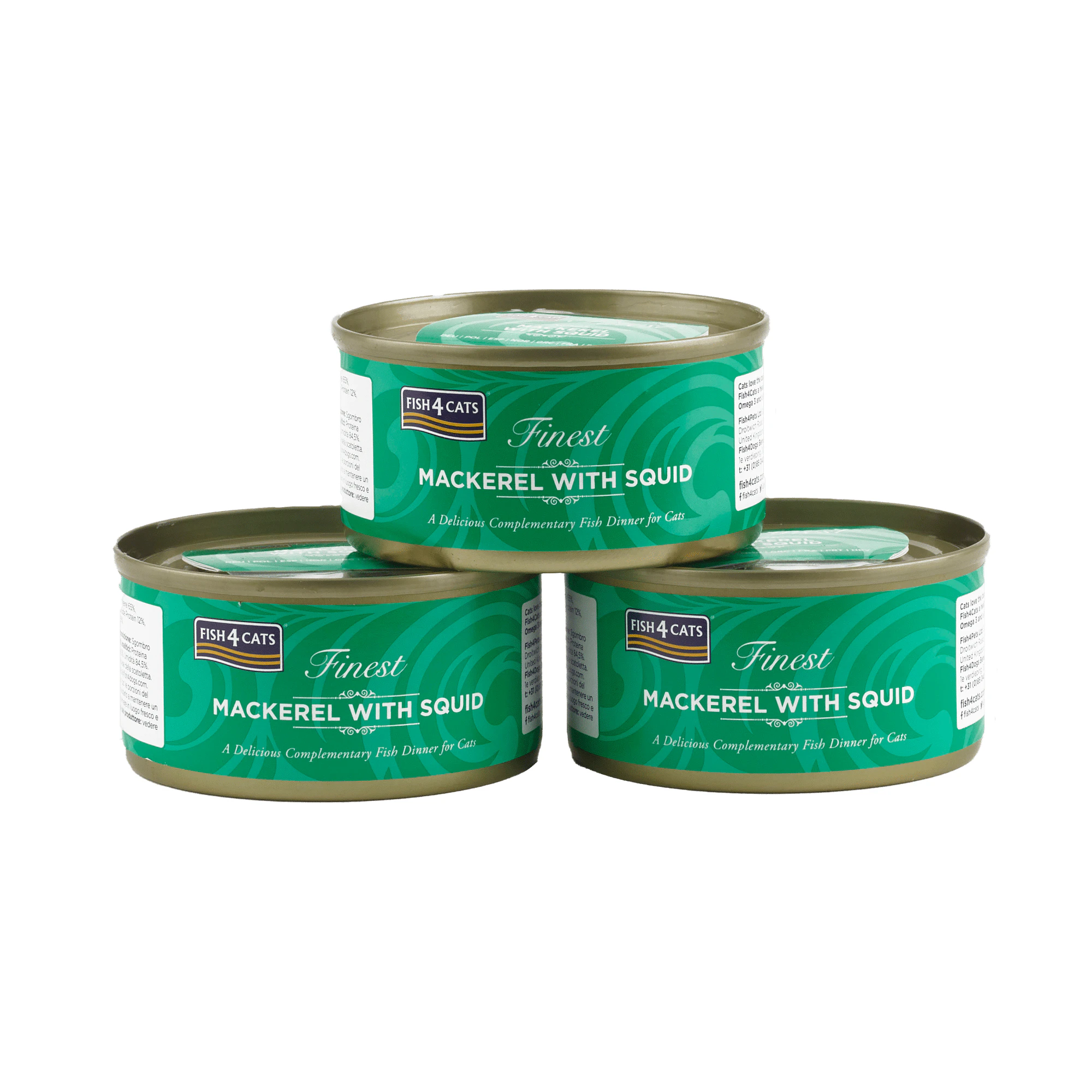 Fish4Cats Finest Adult Cat - Makrel med Blæksprutte - 10 x 70 g